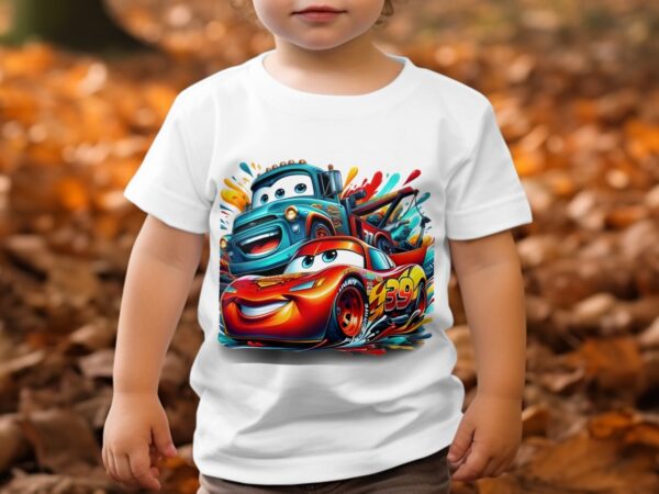 Cars Round Neck Regular T-Shirt for Kids (Cotton & Polyester)